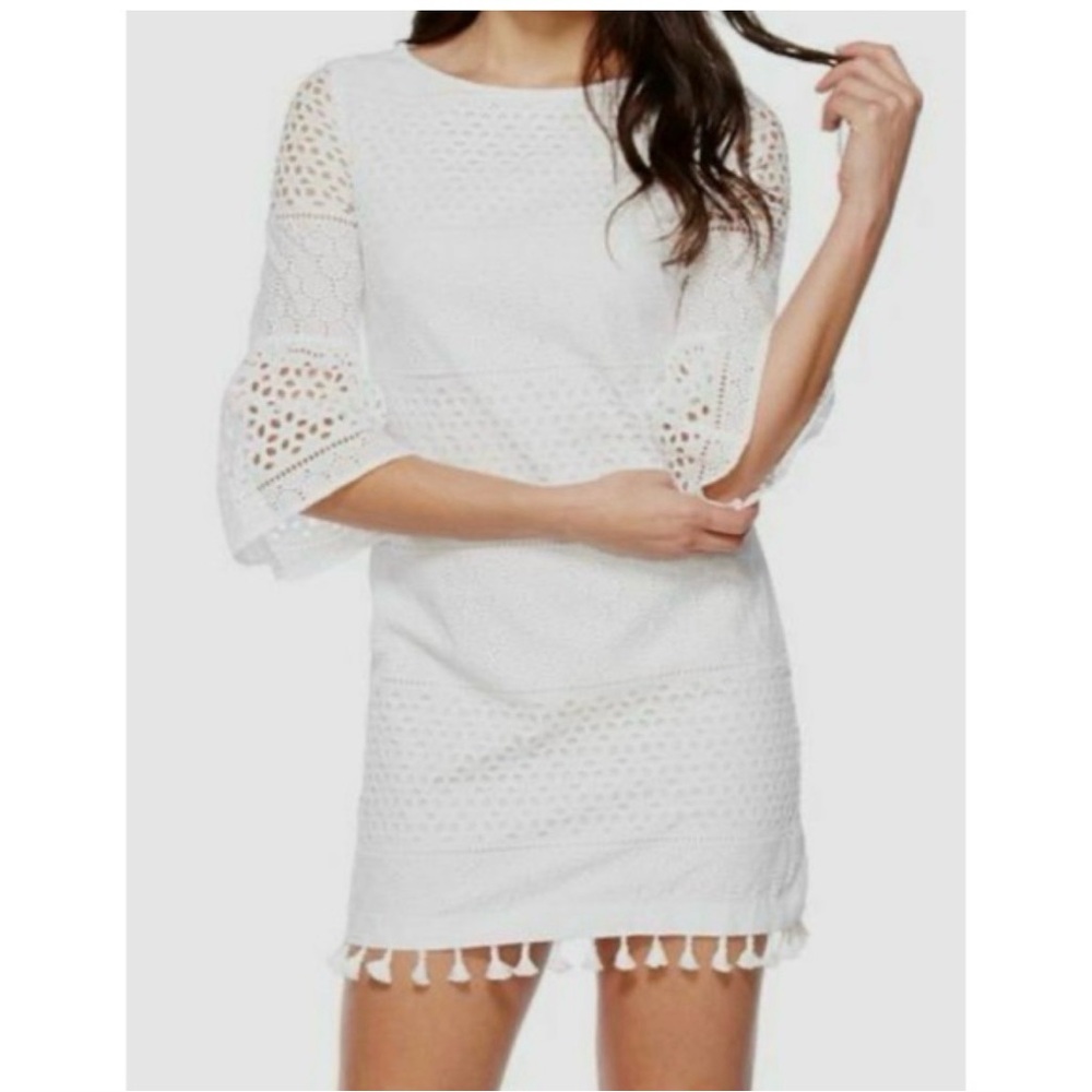 Vince Camuto White Long Sleeve Dress